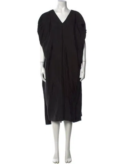 Pre-owned Dagmar Linen Long Dress In Black