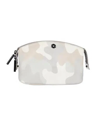 Pre-owned Dagne Dover Leather Cosmetic Bag In White