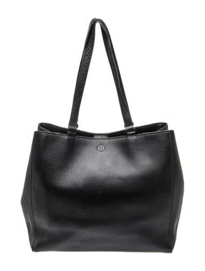 Pre-owned Dagne Dover Leather Tote In Black