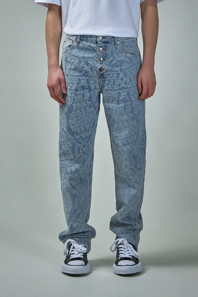 Daily Paper 2411012 Settle Macrame Denim Pants Light Blue