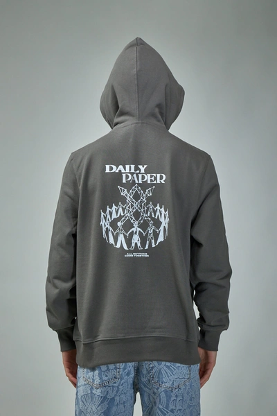 Daily Paper 2411101 Hand In Hand Hoodie Chimera Green In Gray