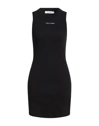 Daily Paper Woman Mini Dress Black Size L Cotton, Elastane
