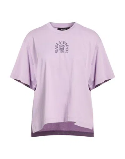 Daily Paper Woman T-shirt Lilac Size L Cotton, Polyester In Purple