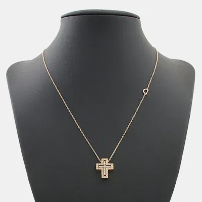 Pre-owned Damiani Belle Epoque 18k Rose Gold Diamond Necklace In Multicolor