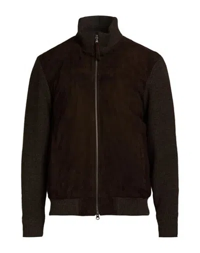 D'amico Man Jacket Dark Brown Size 38 Sheepskin