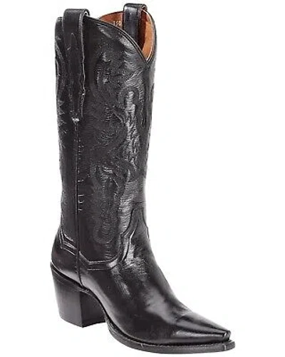 Pre-owned Dan Post Women's Polished Western Boot - Snip Toe Black 9 M