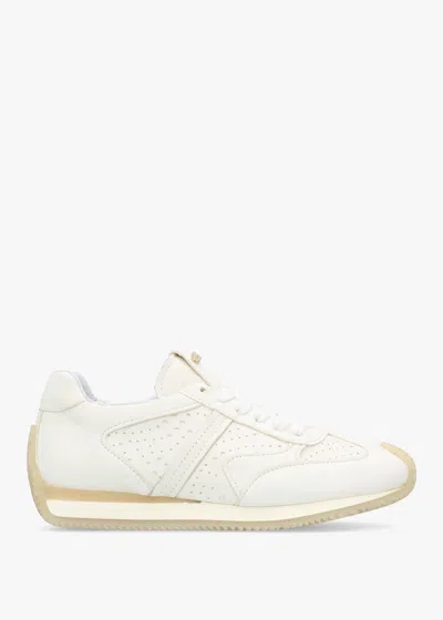 Daniel Mated White Leather Perforated Runner Trainers