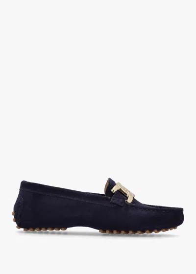 Daniel Privey Navy Suede Moccasin Loafers