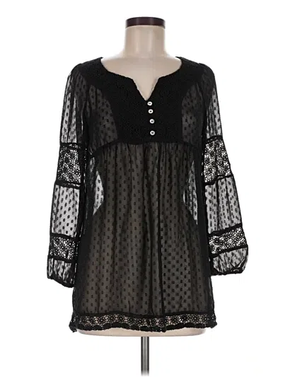 Pre-owned Daniel Rainn 3/4 Sleeve Blouse In Black