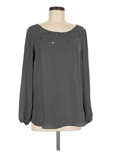 Pre-owned Daniel Rainn Long Sleeve Blouse In Gray