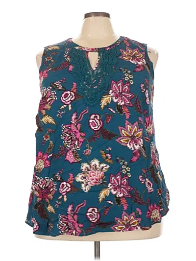 Pre-owned Daniel Rainn Sleeveless Blouse In Teal