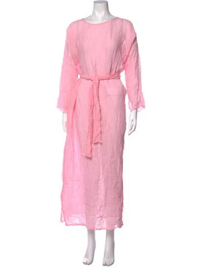 Pre-owned Daniela Gregis Linen Long Dress In Pink