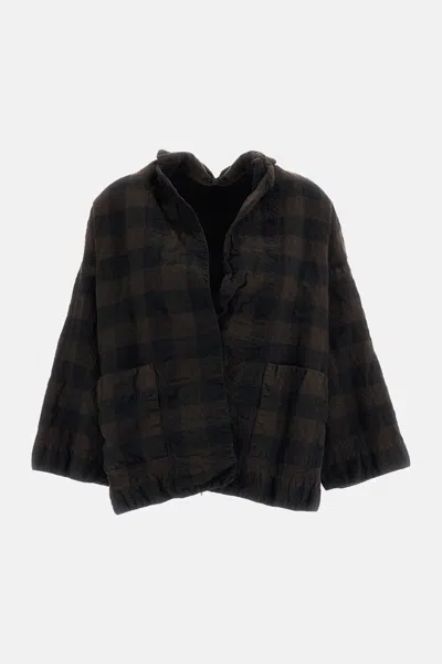 Daniela Gregis Washed White Gladiolus Plaid Wool Blazer In Multicolor