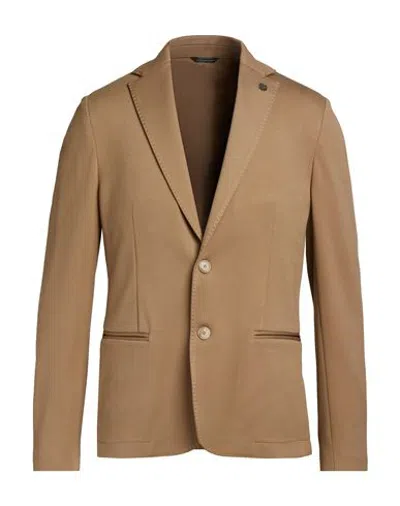 Daniele Alessandrini Man Blazer Camel Size 38 Viscose, Nylon, Elastane In Brown