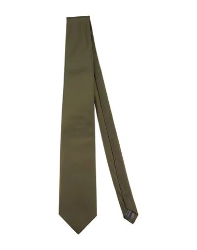 Daniele Alessandrini Man Ties & Bow Ties Military Green Size - Silk In Multi