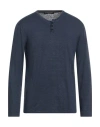 Daniele Fiesoli Man T-shirt Navy Blue Size L Linen, Elastane
