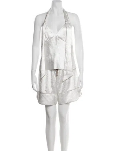 Pre-owned Danielle Frankel Patterned Short Set In Neutrals