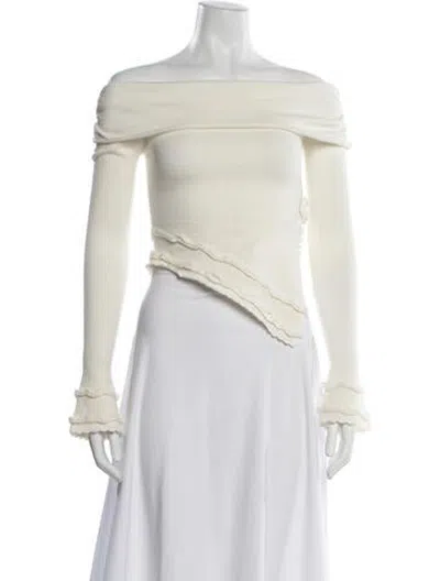 Pre-owned Danielle Guizio Off-the-shoulder Sweater In Multicolor