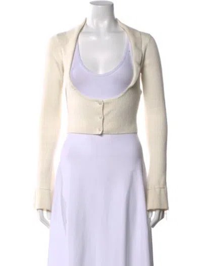 Pre-owned Danielle Guizio Open Front Sweater In Neutrals