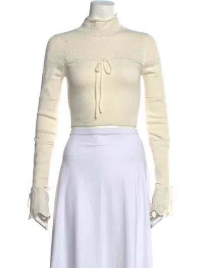 Pre-owned Danielle Guizio Patterned Turtleneck Sweater In Neutrals