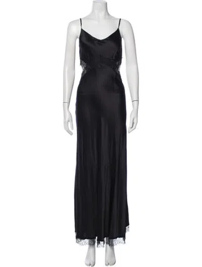 Pre-owned Dannijo Silk Long Dress In Black