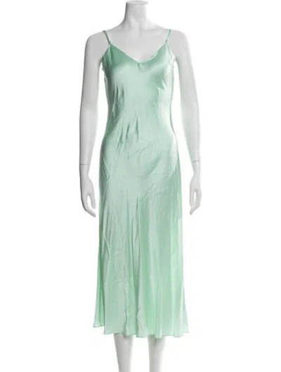 Pre-owned Dannijo Silk Long Dress In Green