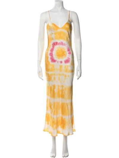 Pre-owned Dannijo Silk Long Dress In Orange