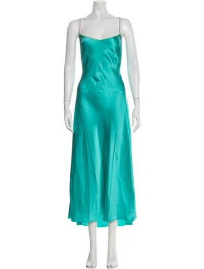 Pre-owned Dannijo V-neck Long Dress W/ Tags In Blue