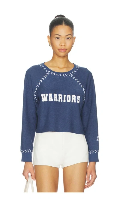 Dannijopro The Courtside Crop Sweatshirt In Golden State Warriors