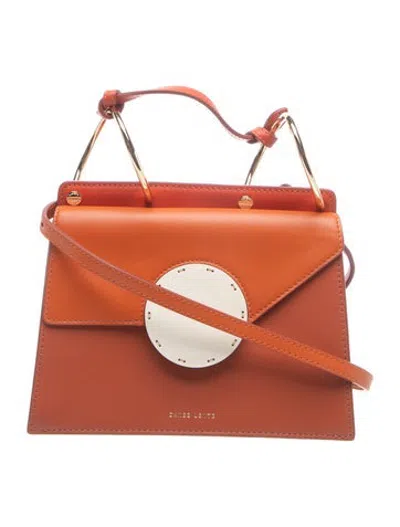Pre-owned Danse Lente Leather Crossbody Bag In Burgundy/orange