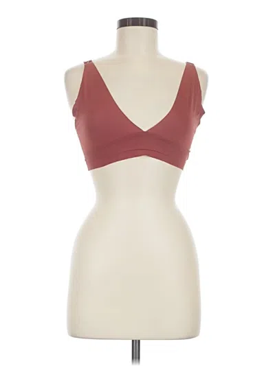 Pre-owned Danskin Tank Top Burgundy Strapless Neckline Tops