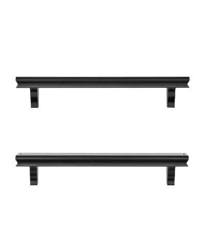 Danya B Decorative 24" Floating Wall Decor Display Ledge Shelves, Set Of 2 In Black