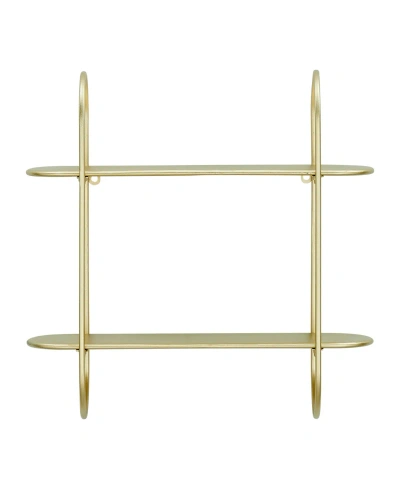 Danya B Two-tier Warm Metal Hanging Bracket Wall Mounted Shelf In Gold