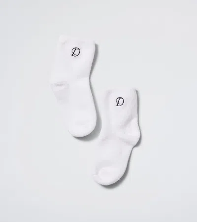 Daphne The Slipper Sock In White And Navy