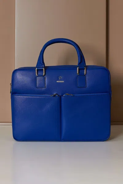 D'arienzo Bluette 24h Briefcase In Saffiano Calf Leather With Double Pocket