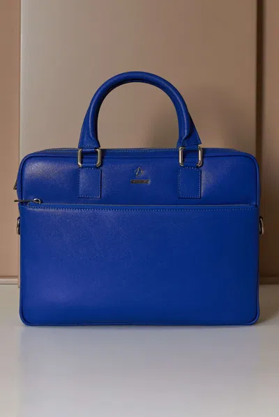 D'arienzo Bluette 24h Briefcase In Saffiano Calf Leather With Zip Pocket
