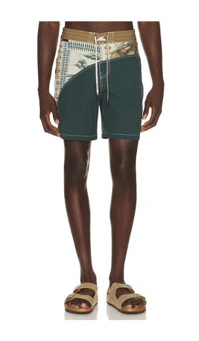 Dark Seas Aliso Boardshort In Green & Brown