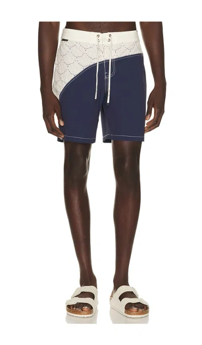 Dark Seas Aliso Boardshort In Indigo & Off White