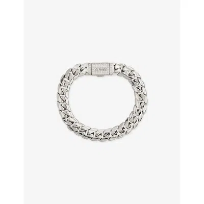 Darkai Mens White Cuban 18ct Gold-plated Stainless-steel Bracelet