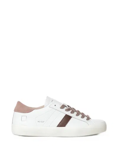 Date Logo-print Panelled Sneakers In White