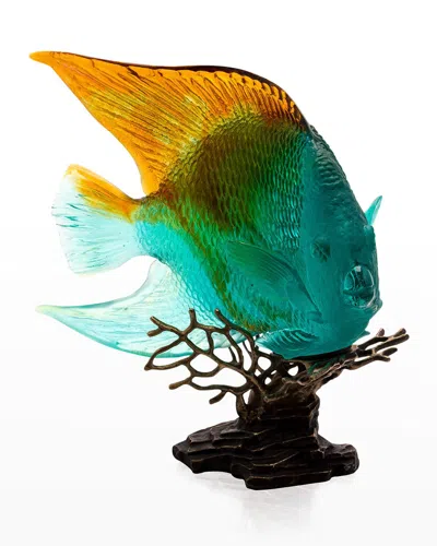 Daum Royal Angelfish In Amber Green