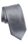 David Donahue Neat Silk Tie In Gray