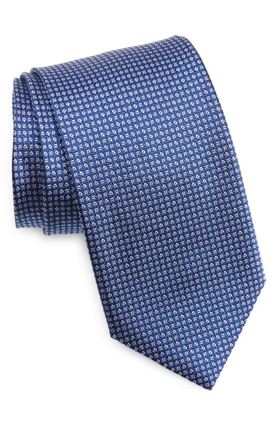 David Donahue Neat Silk Tie In Royal