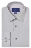 David Donahue Slim Fit Micro Dobby Cotton Dress Shirt In Pearl