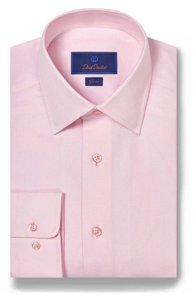 David Donahue Slim Fit Royal Oxford Dress Shirt In Pink/white