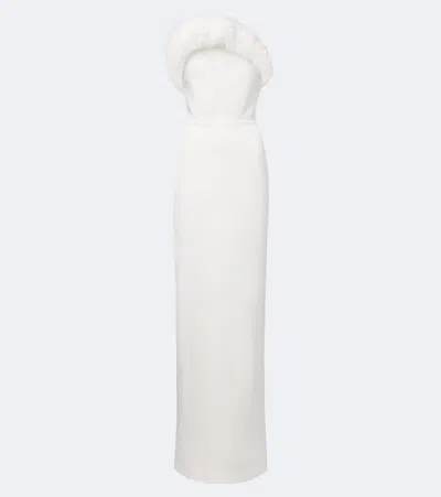 David Koma Strapless Bustier Gown In White