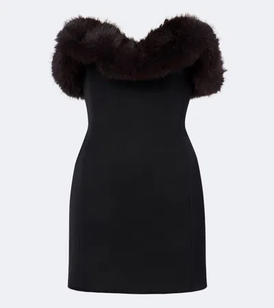David Koma Strapless Bustier Minidress In Black