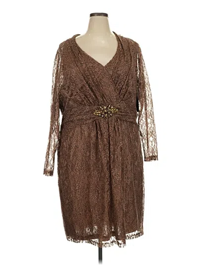 Pre-owned David Meister Cocktail Dress In Brown