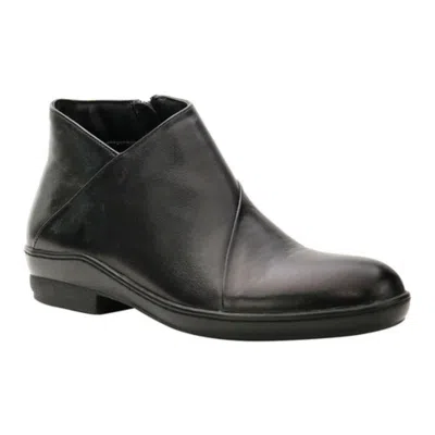 David Tate Pond Boots's Black Leather Round Toe Ankle Bootie Jzz1133