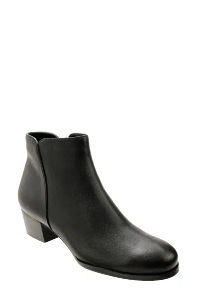 David Tate Women's  Taxi Boots Black Leather Block Heel Ankle Bootie Jobb303
